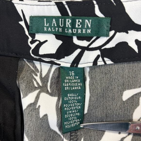 Ralph Lauren LRL Wide Leg Pant Womens 16 Floral Boho Artsy Preppy Flowy Pockets - Picture 10 of 11